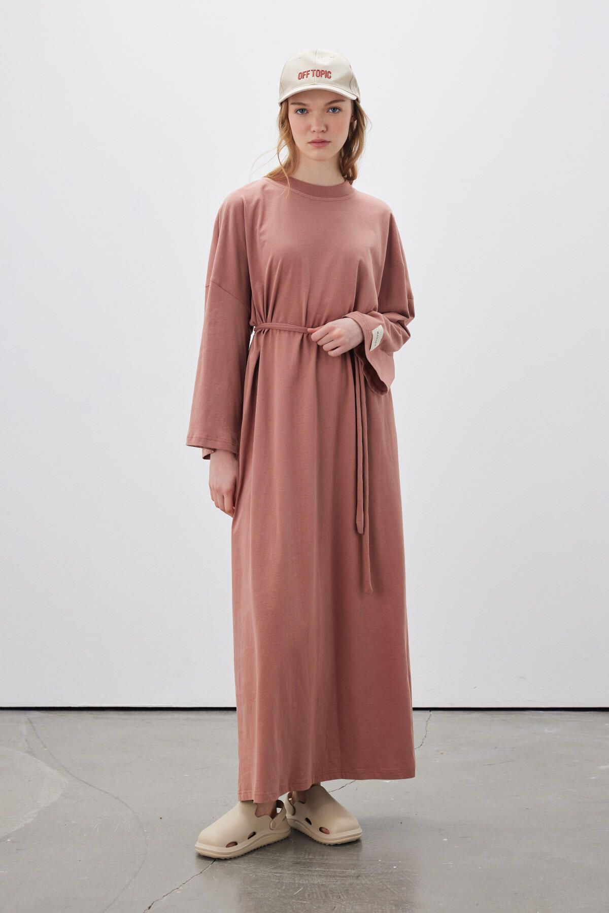 Manuka-Oversize Μακρύ Άνετο Φόρεμα Dusty Rose 2