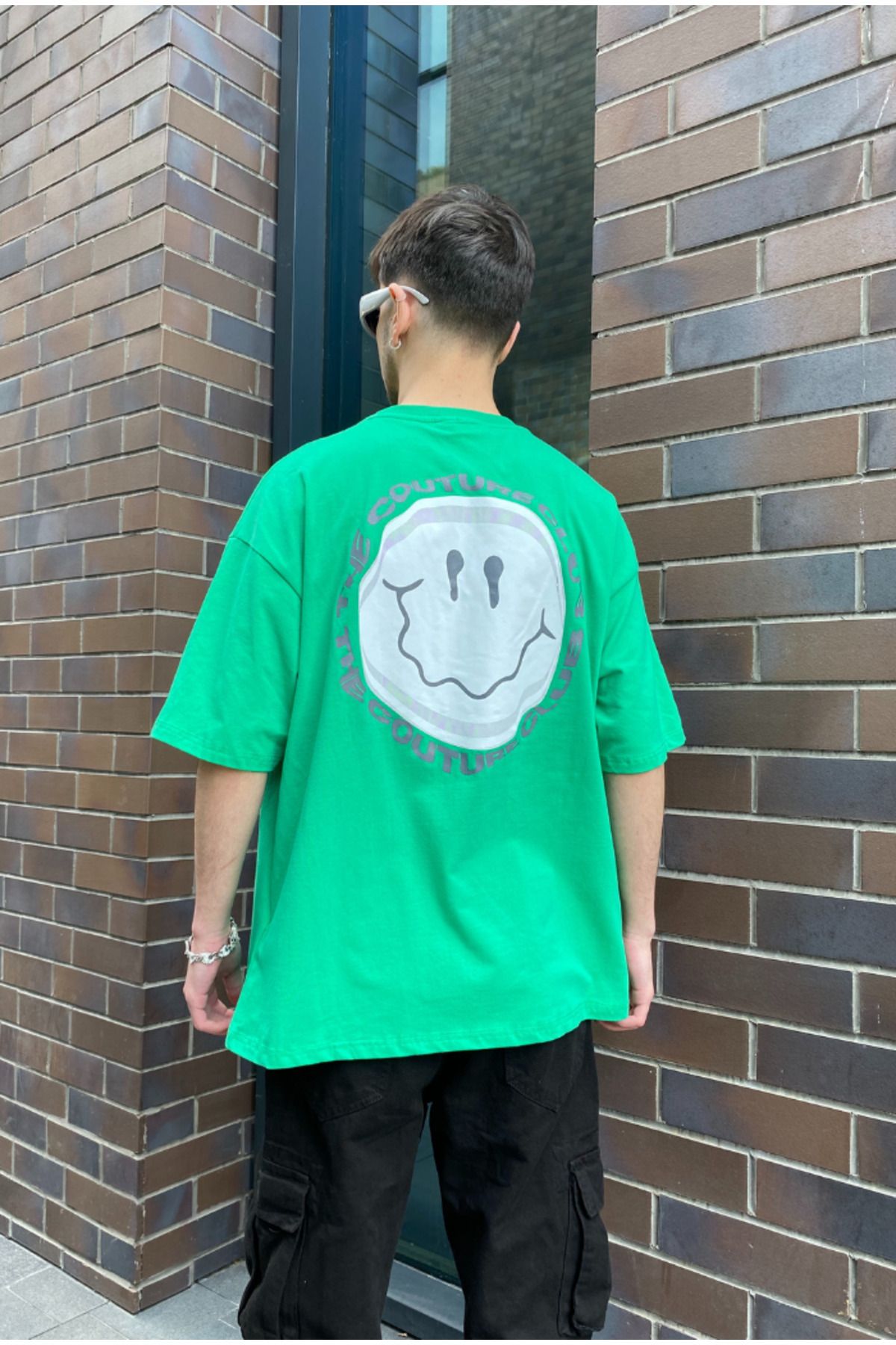 serline Tricou Oversize Imprimat Smiling Face Unisex - S