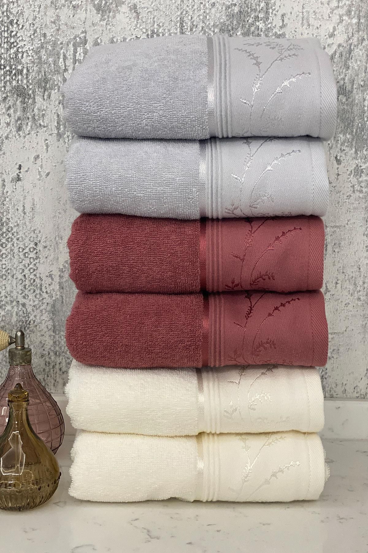 Özdilek Prosop Ditsy Pentru Mână-față 6 Buc-crem-prune-gri - One Size