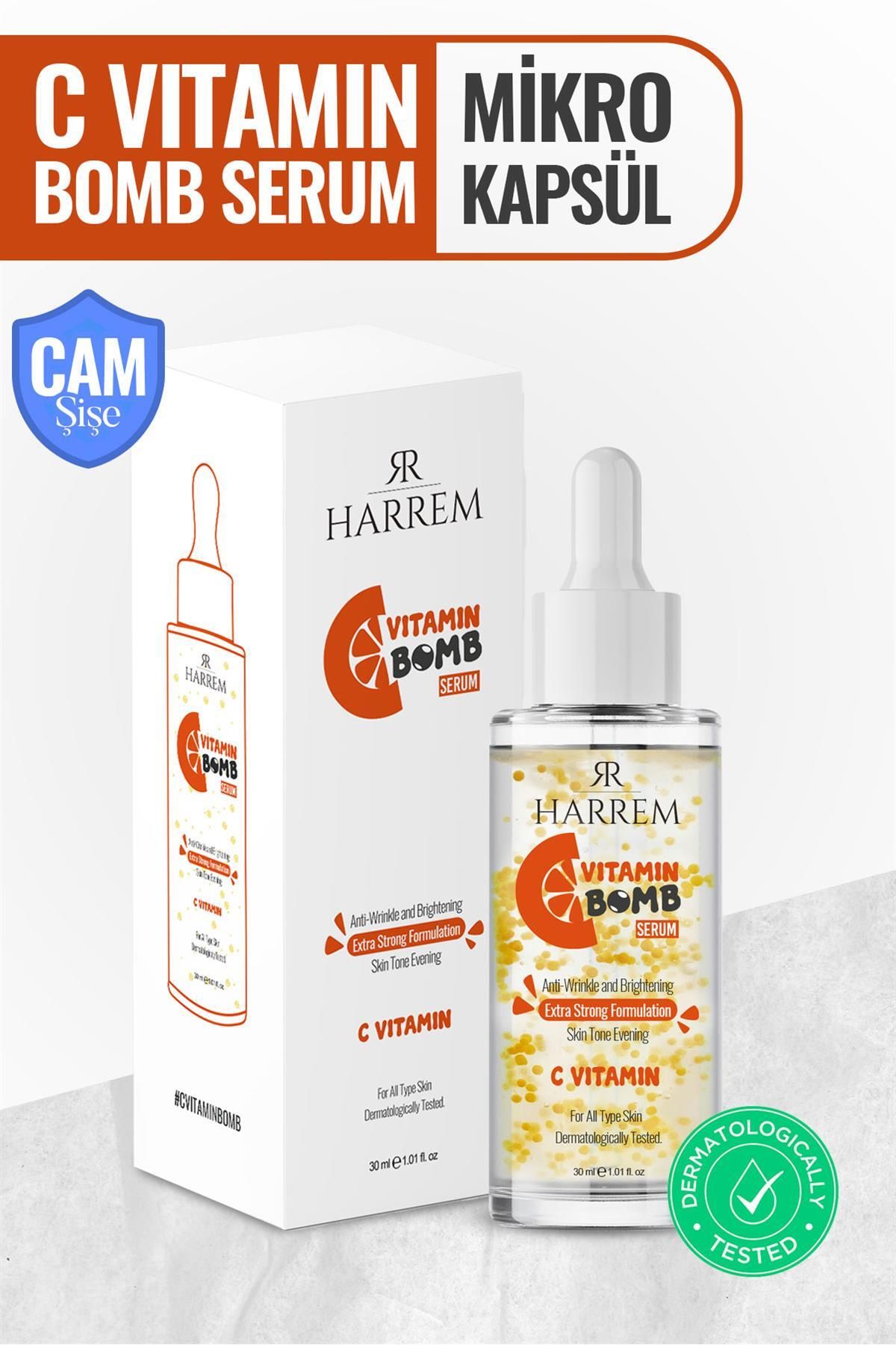 Harrem Aydınlatıcı Cilt Tonu Eşitleyici Mikrokapsül C Vitamin Bombası Serum 30 ml