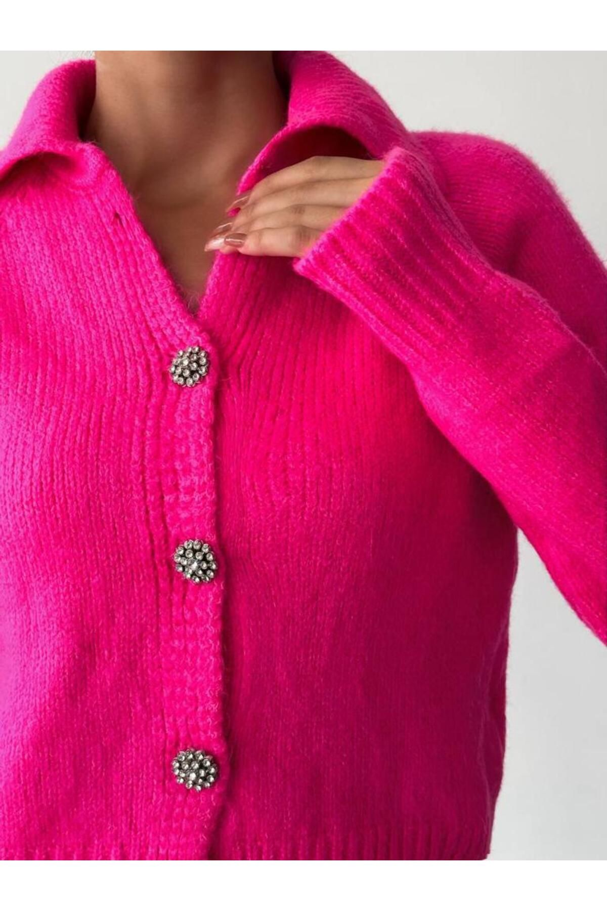 Deep best sale pink cardigan
