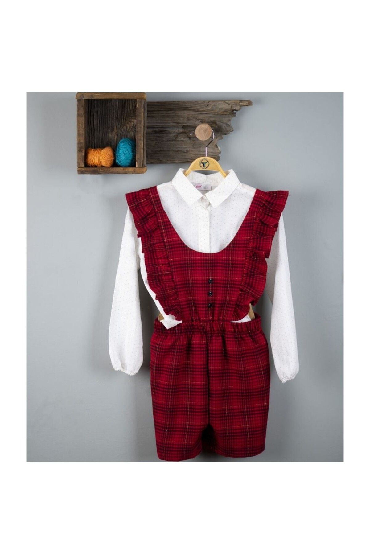 Red plaid jumpsuit top