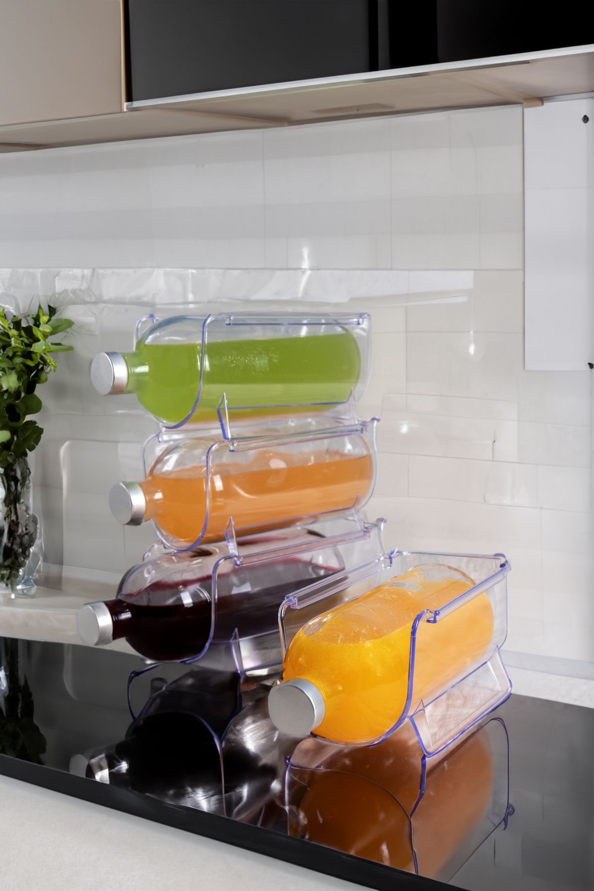 BRAMBLE LIFE-Organizator de sticle transparent stivuibil cu straturi Organizator de băuturi 3 bucăți - Colecția Crystal 6