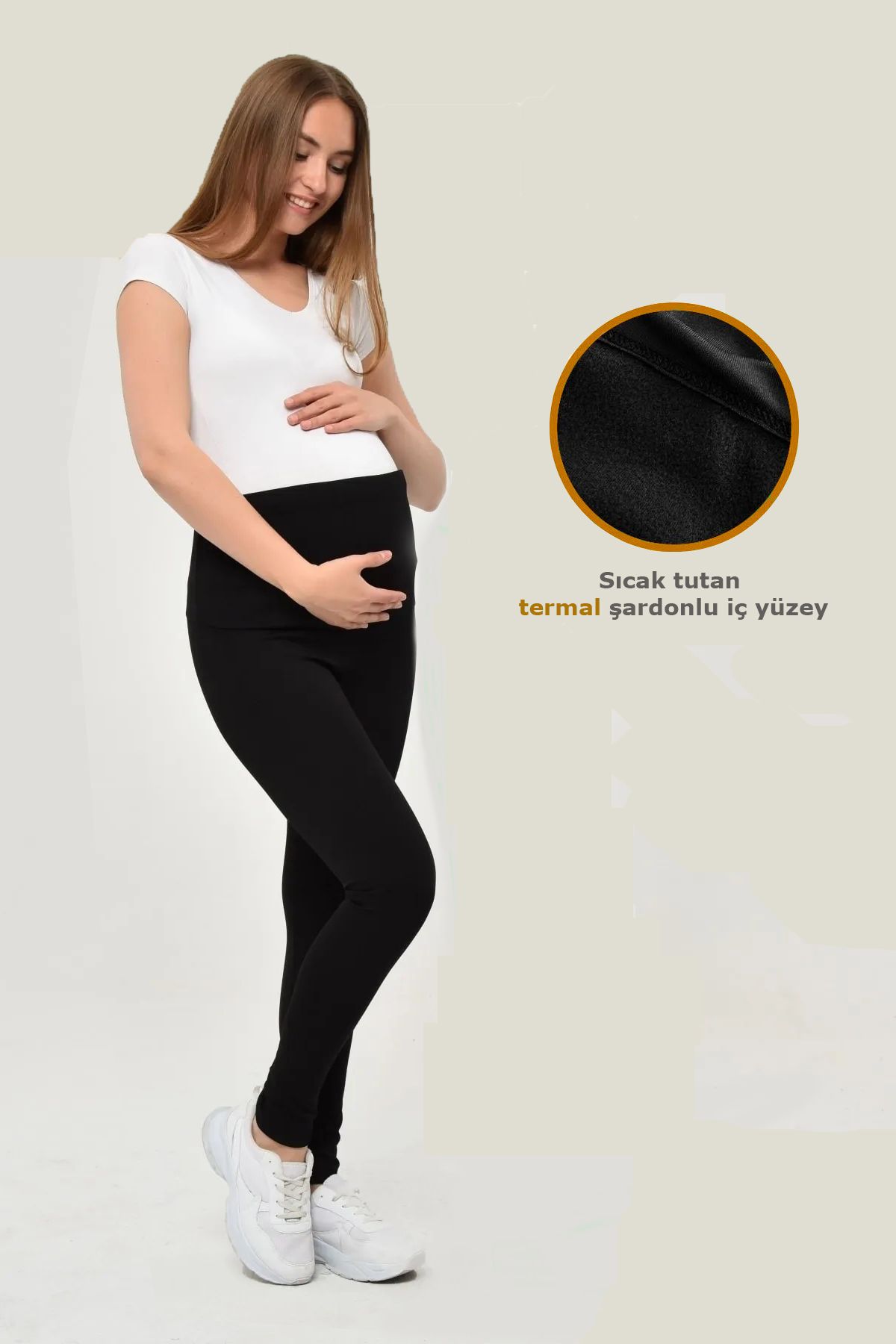 BENDEHEPSİ Women's Flexible Winter Thermal Adjustable Waist Black Maternity  Tights with Fleece Inside - Trendyol