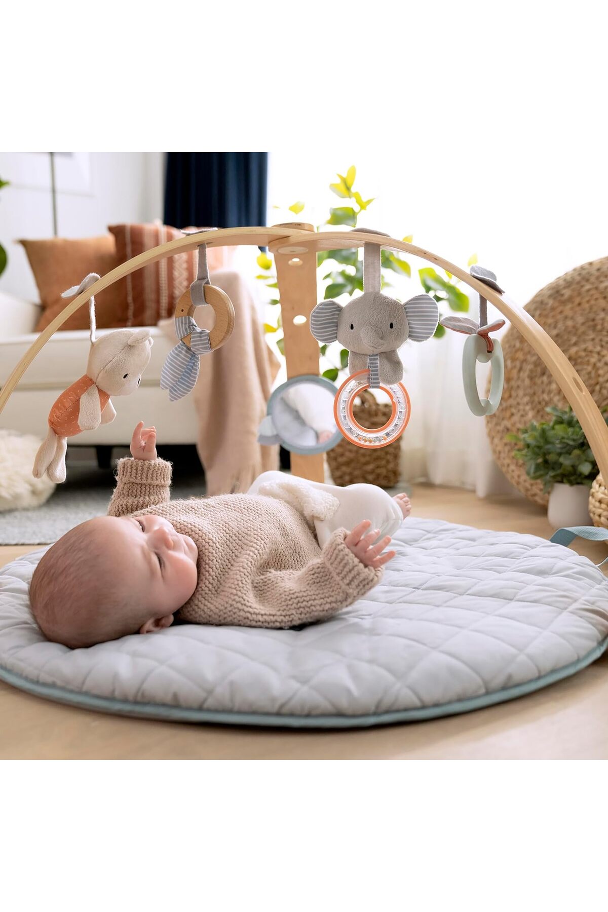 Ingenuity , Cozy Spot Loamy oyun matı, ahşap oyun kemeri, çıkarılabilir oyuncaklı fotoğrafı 3 (önizleme)