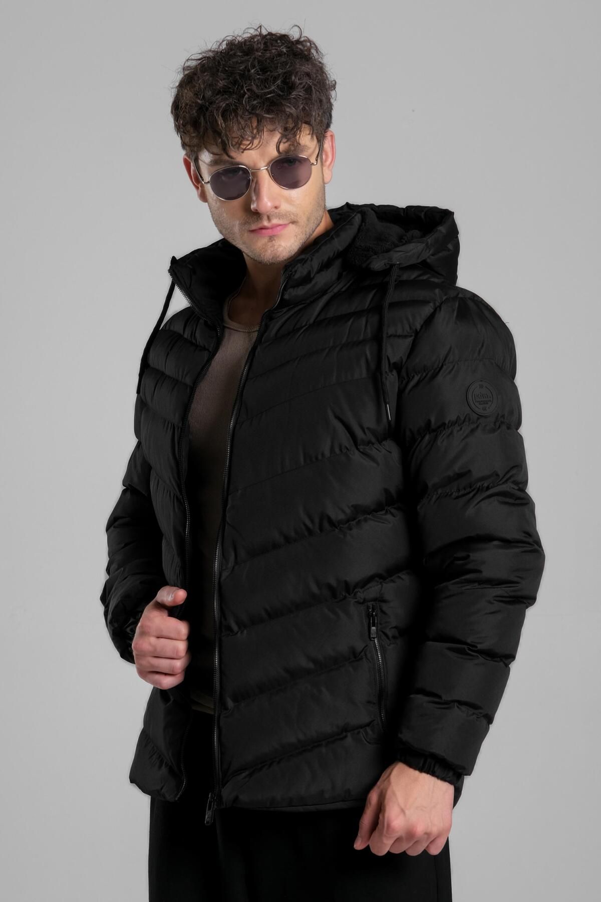 Stilkombin-Cross Filled Puffer Jacket with Fur Inside PLDP 2874-50321 1