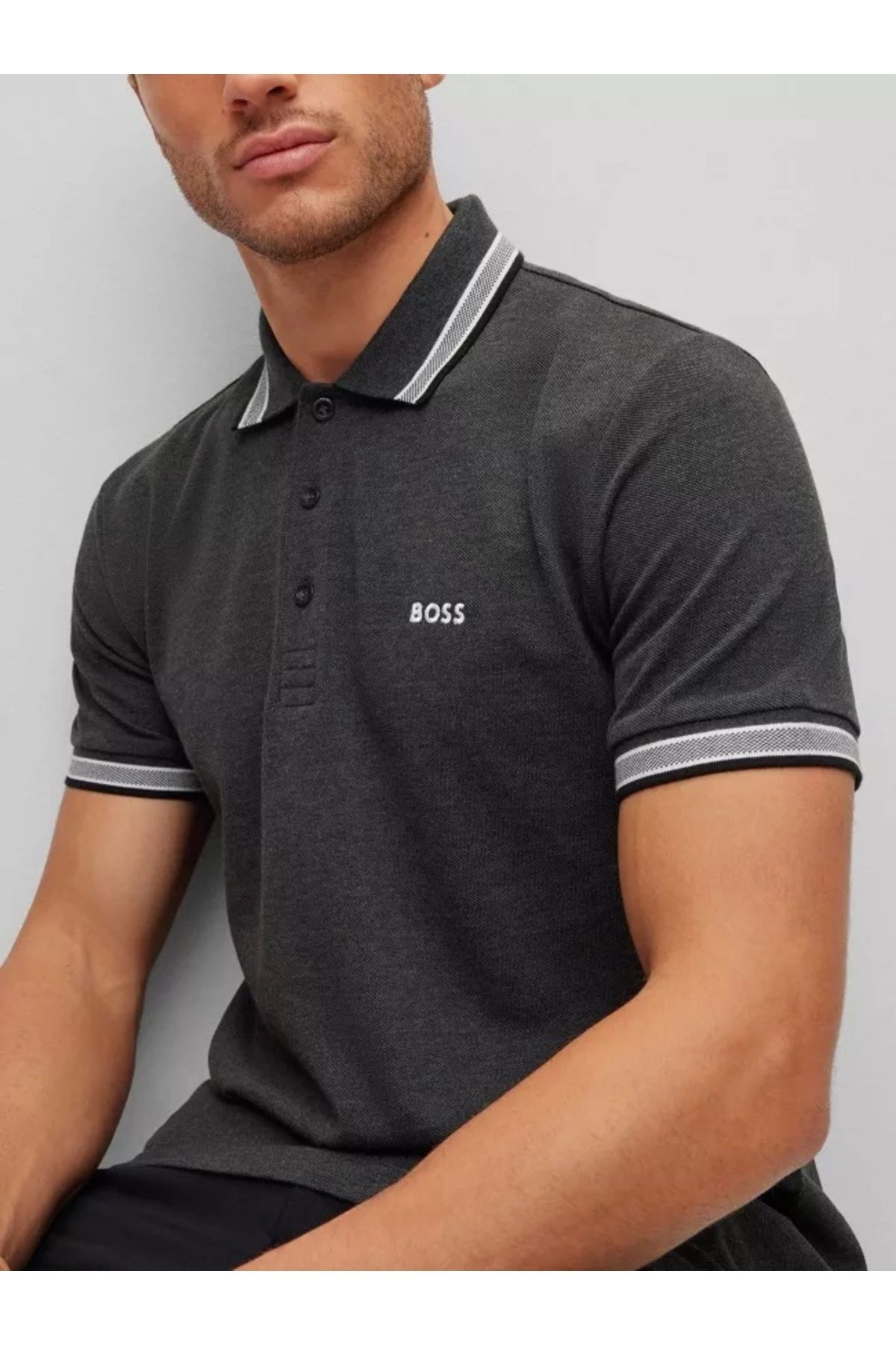 Grey hugo boss top new arrivals