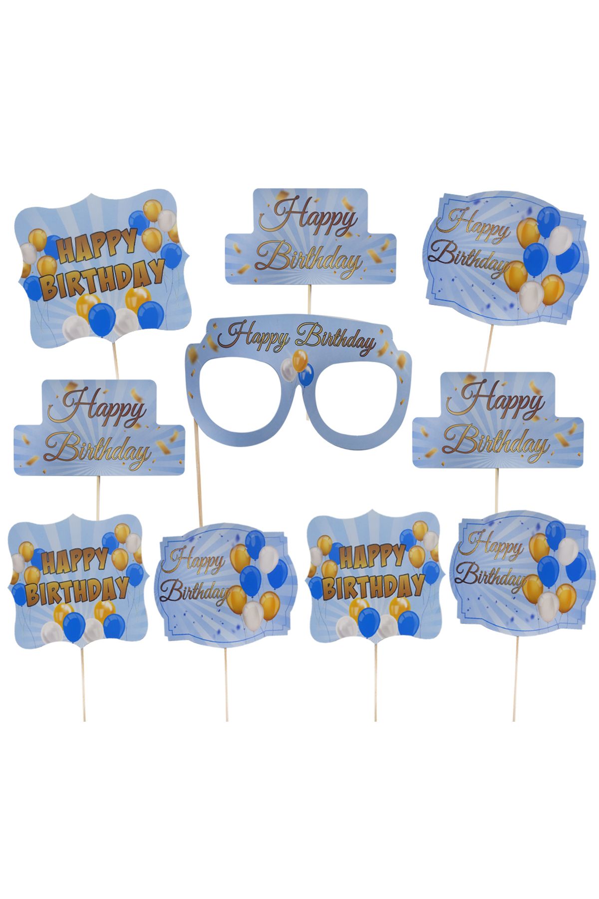 Partimarka Mavi Renk Happy Birthday Konuşma Balonu Pankart Set