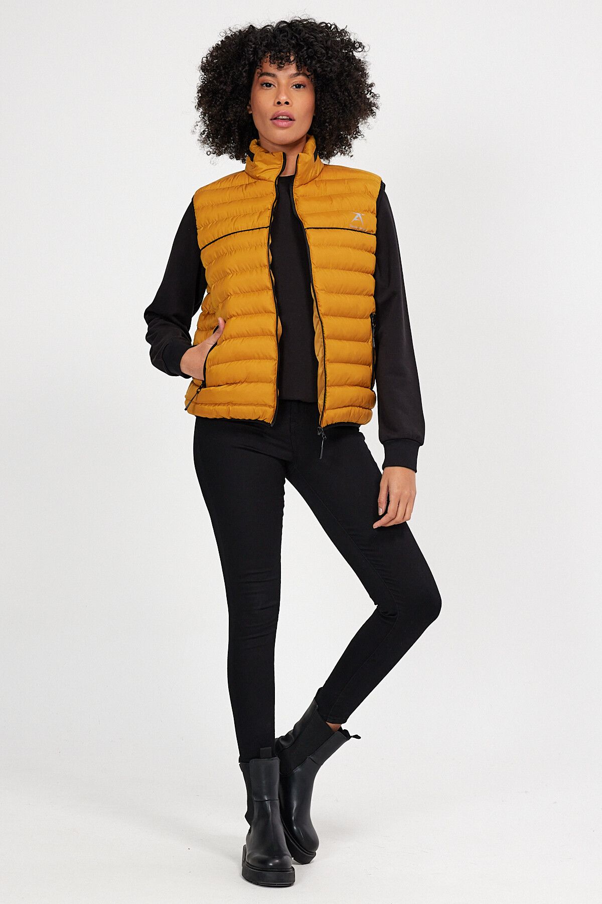 Mustard yellow online puffer vest