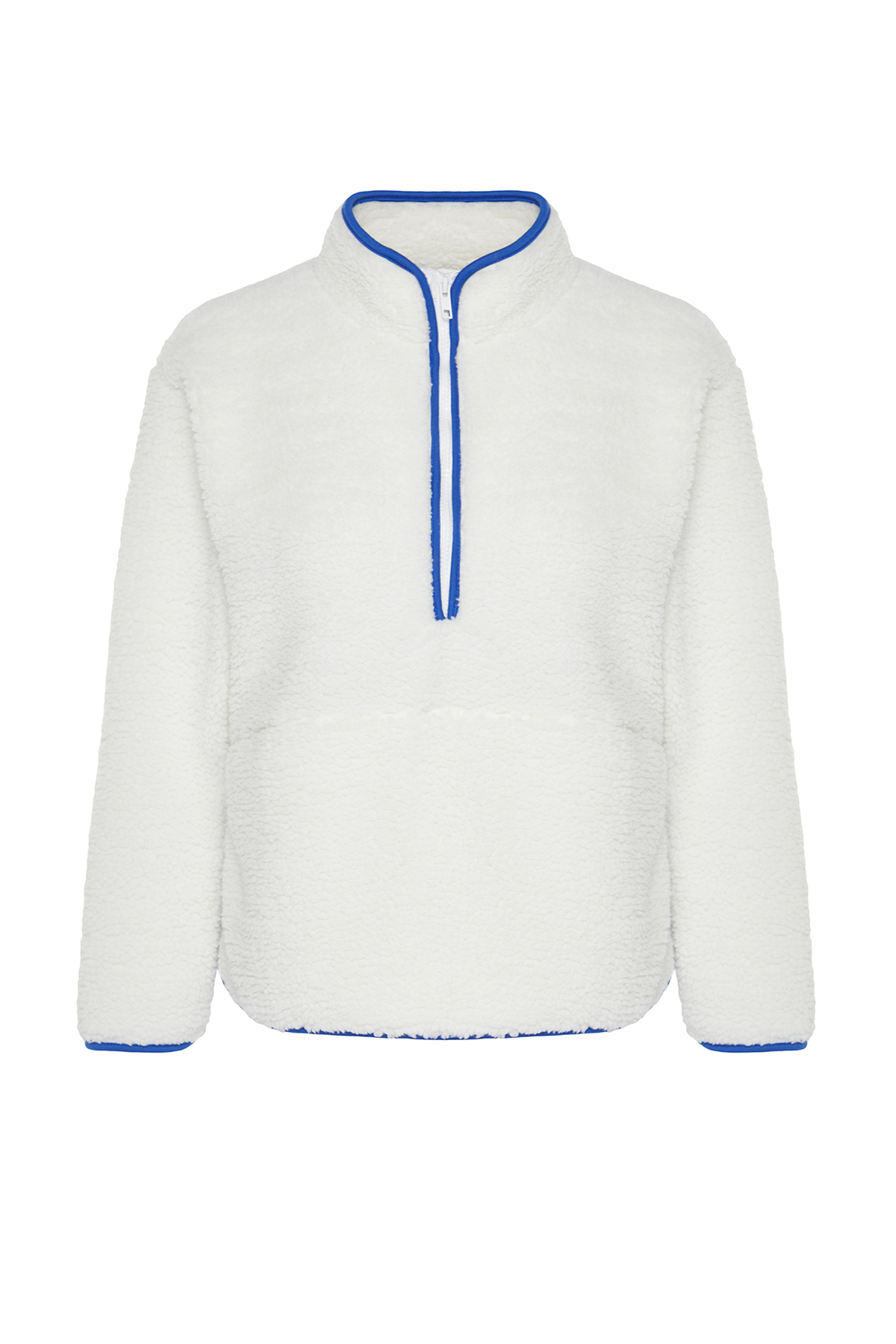 Trendyolmilla  Beyaz Peluş Örme Spor Sweatshirt THMAW23SW00021 - Görsel 7