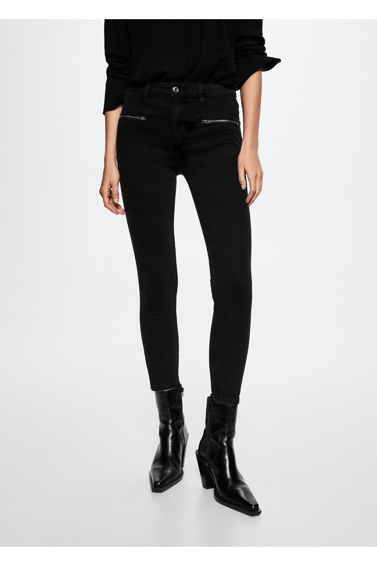 Biker Tarz Skinny Jean Pantolon