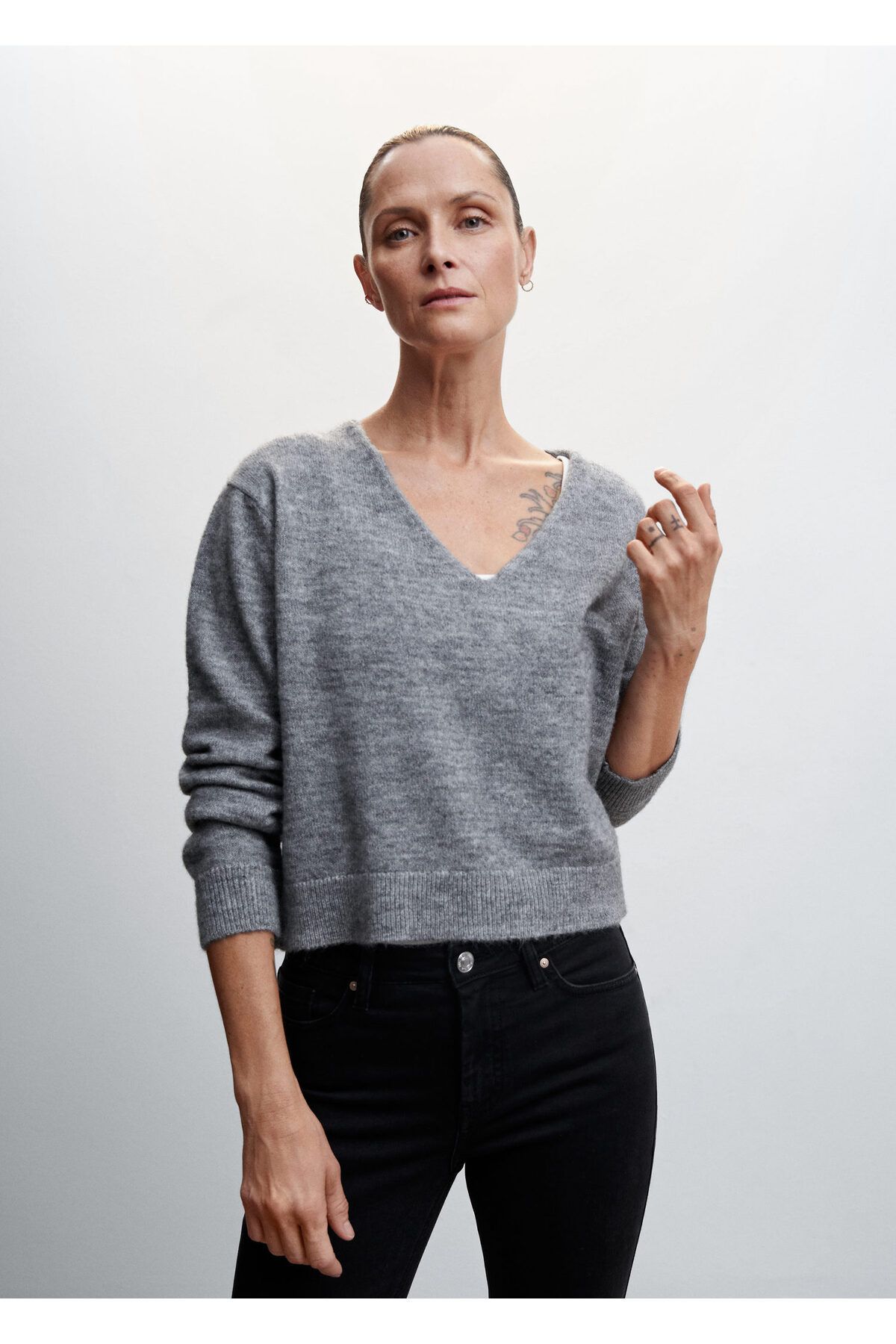 Kadın Siyah denim Kısa Paçalı Skinny Jean Pantolon