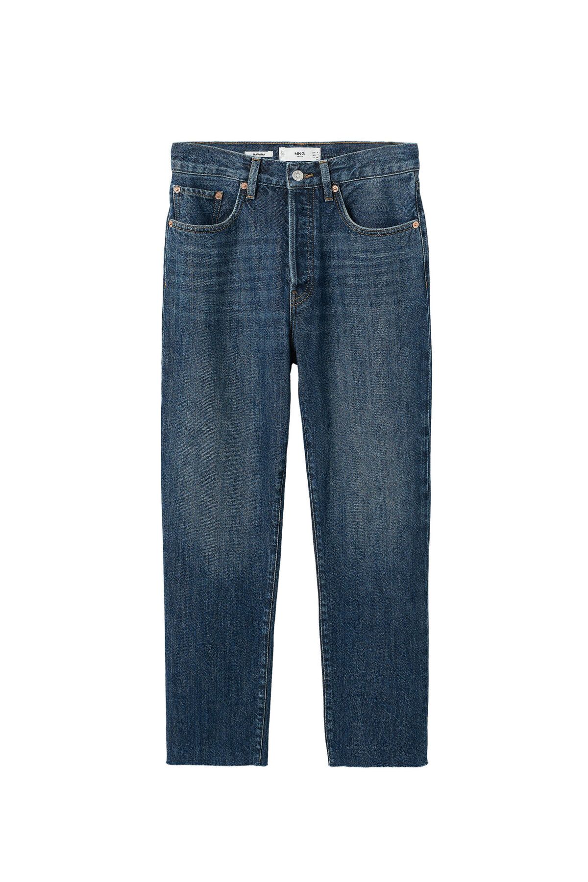 MANGO شلوار جین کوتاه ساق بلند و صاف