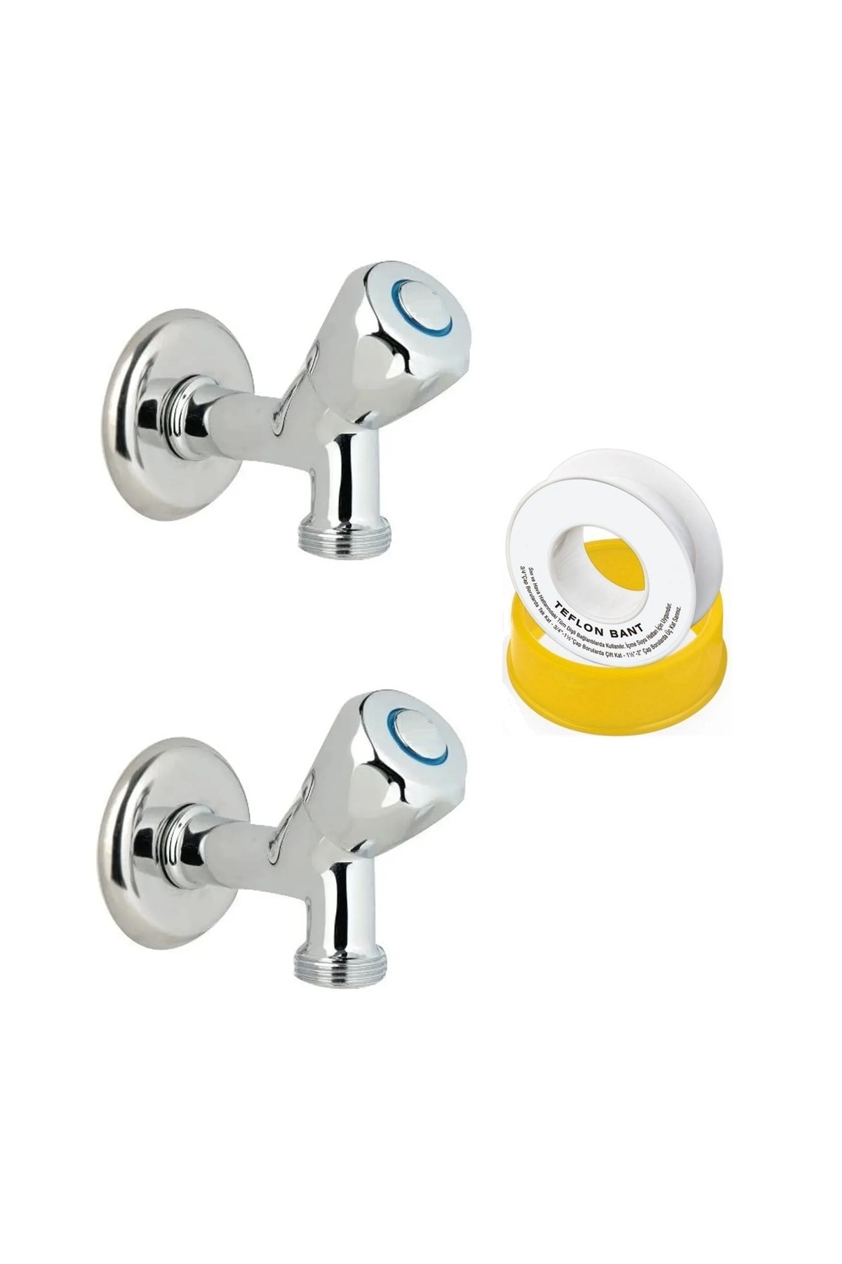 Depolife Çamasır Makinesi Musluğu Pirinç Çeşme 2 Adet Makine Çeşmesi Teflon Bant Hediyeli