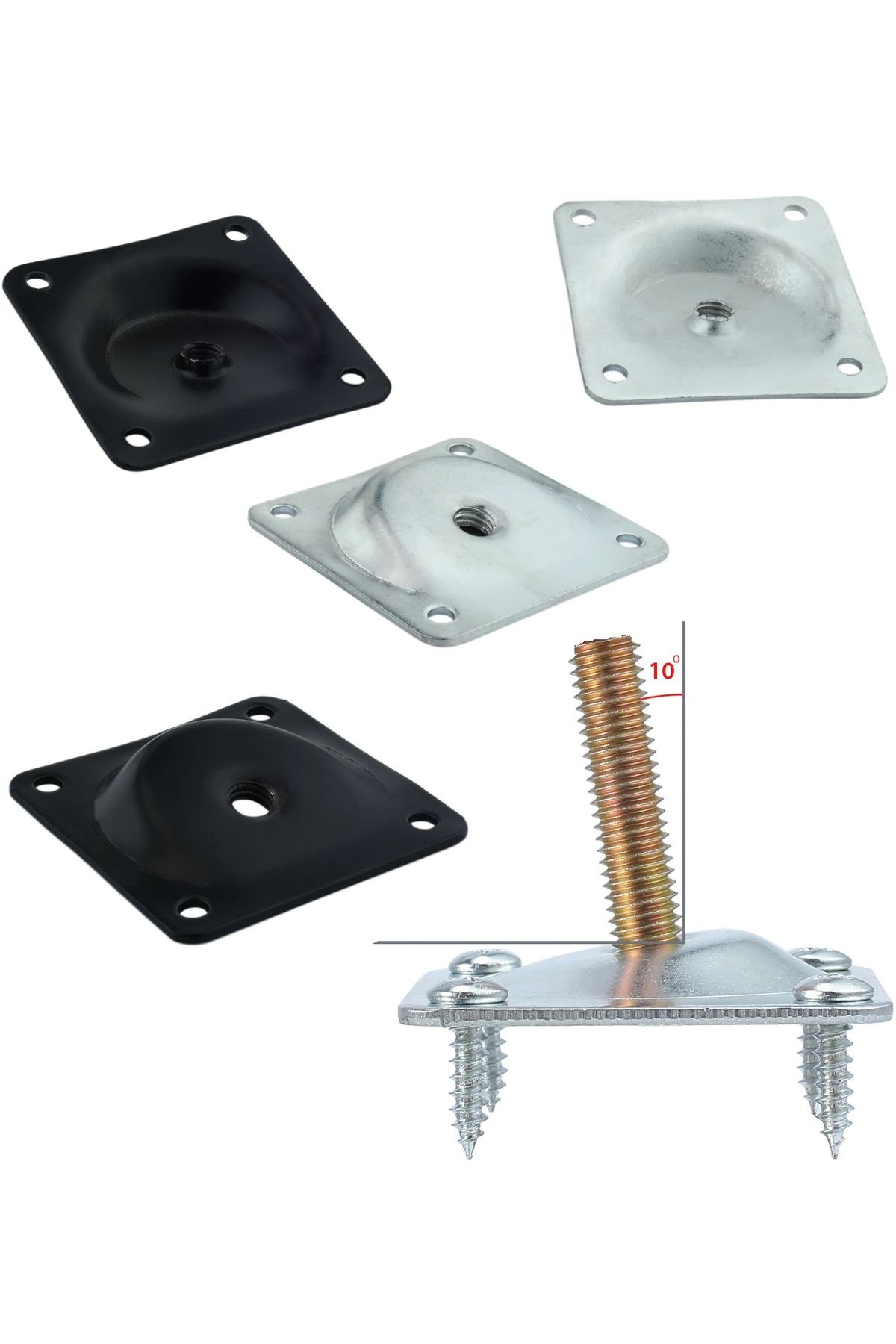 Depolife-Sofa Coffee Table Table Wooden Leg Connection Bracket 15 Degree Angled Metal Mounting Bracket 4 Pieces 8