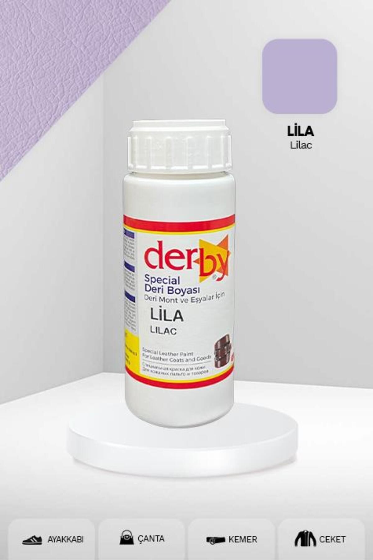 Derby Special Lila Deri Boyası 100 ml / Mont Eşya Çanta Kemer Cüzdan Ayakkabı Deri Boyası