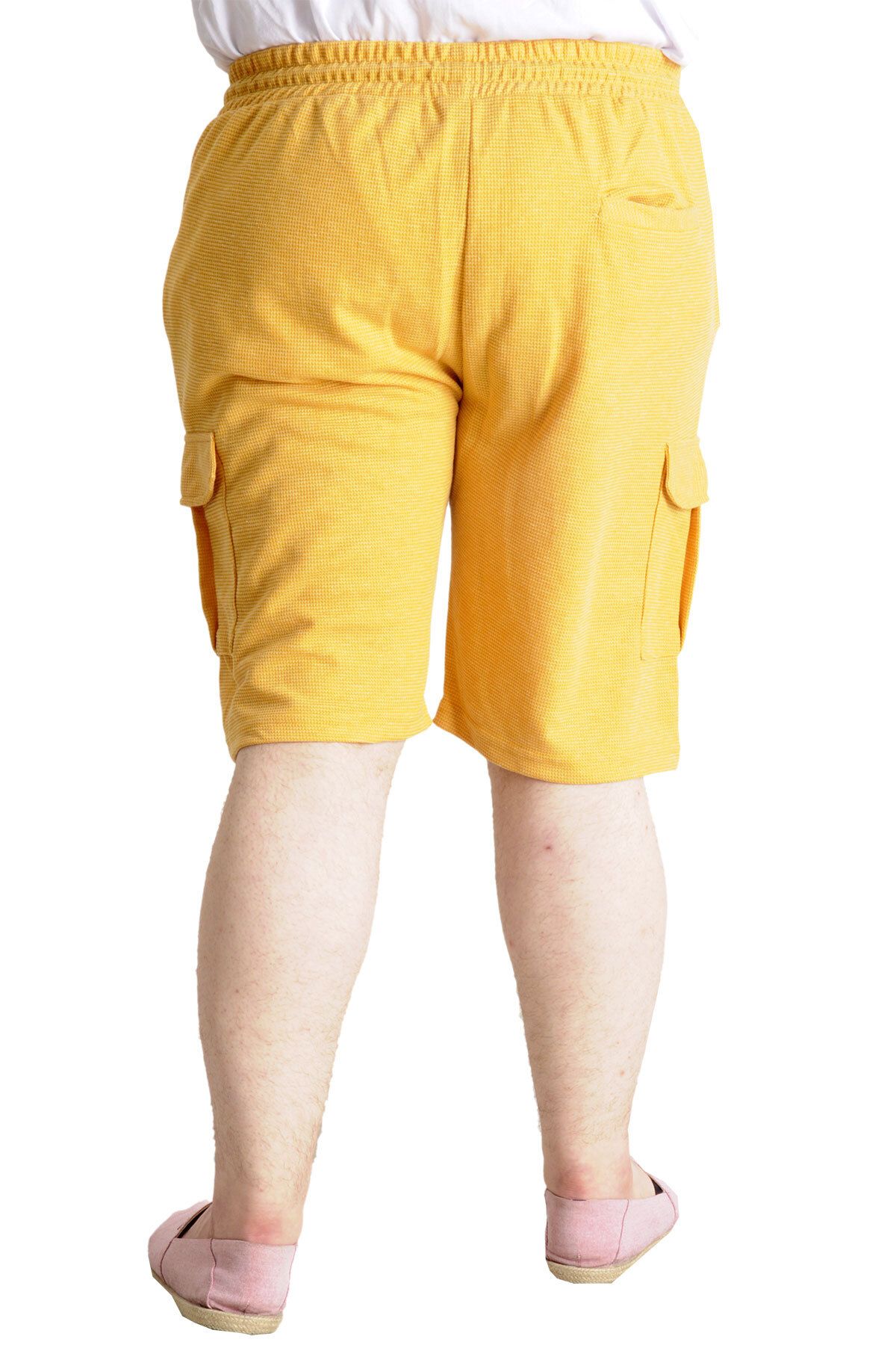 ModeXL-شورت رجالي مقاس كبير من Mode XL بجيب كارجو وافل 23500 خردل 4