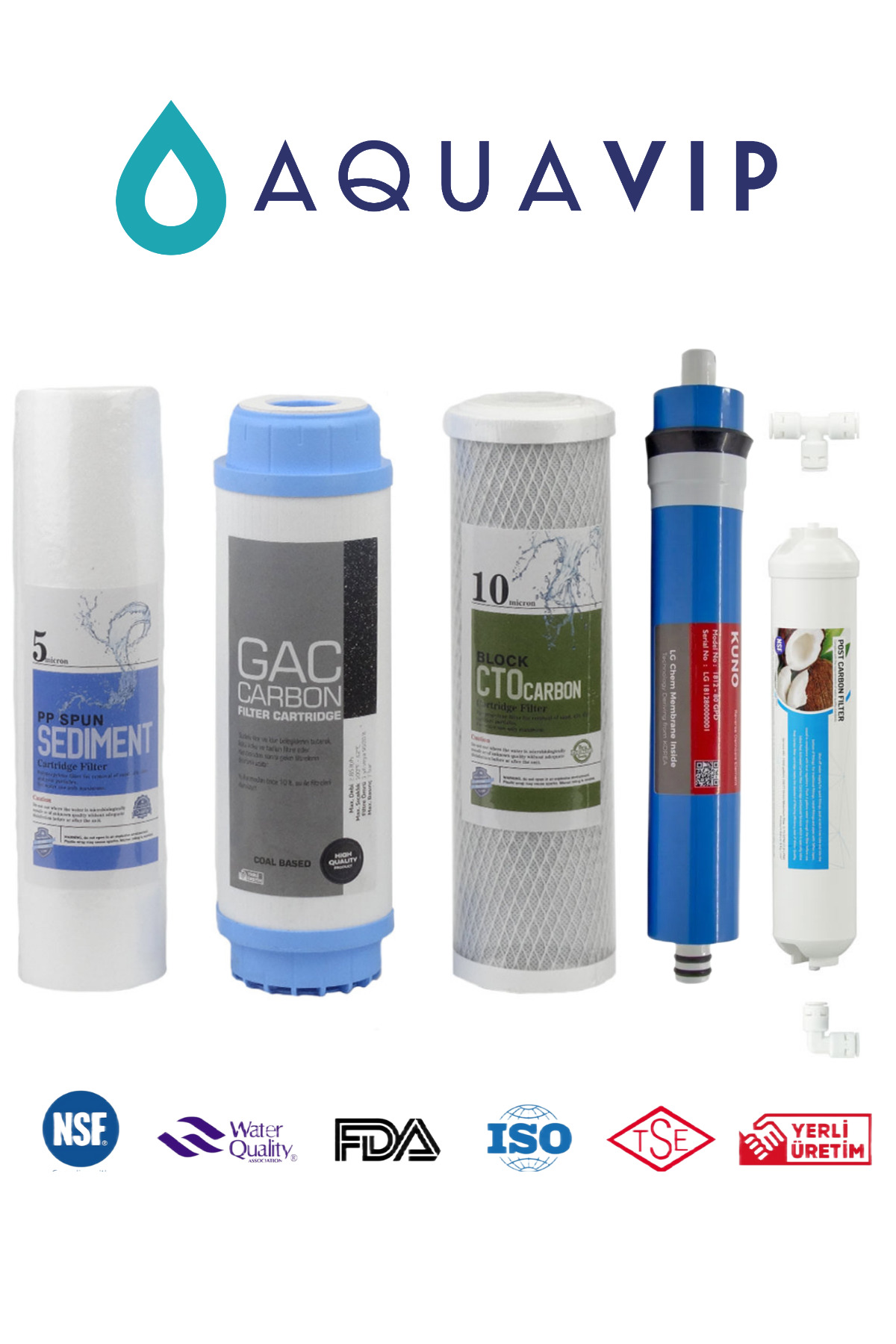 Esli 5'li Açık Kasa Lg Chem Kuno Membranlı Su Arıtma Cihazı Filtre Seti