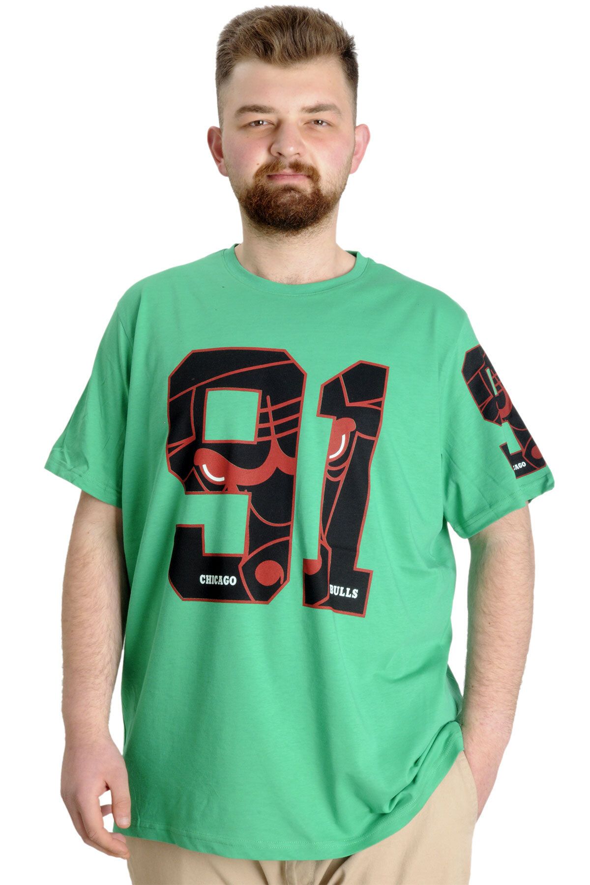 Modexl Mode Xl B y k Beden Erkek T shirt 91 23153 Ye il Fiyat