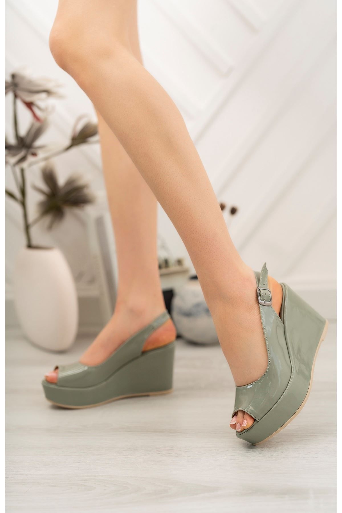 Mint green wedge outlet sandals