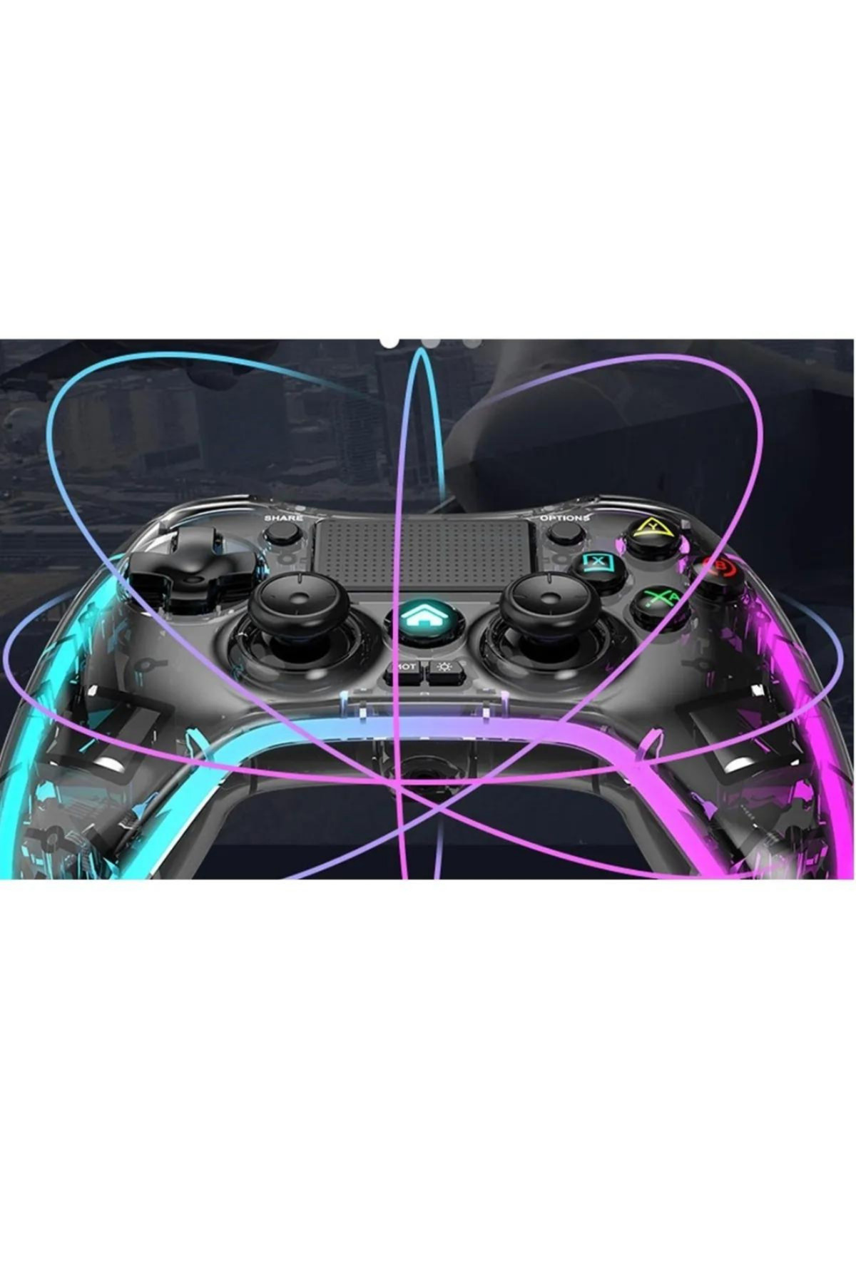 Ape RGB Gamepad Oyun Kolu Şeffaf 1000 mAh Kablosuz Ps3-Ps4-Tv-Pc-İos Uyumlu Wirelles 2