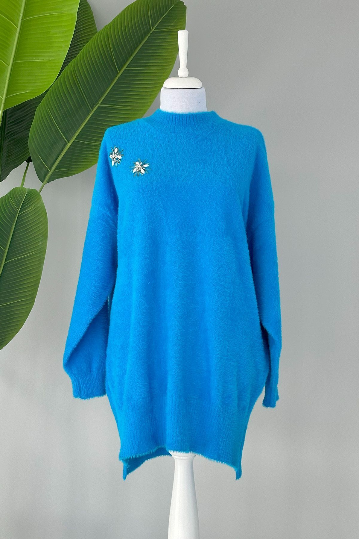 Blue angora sales sweater