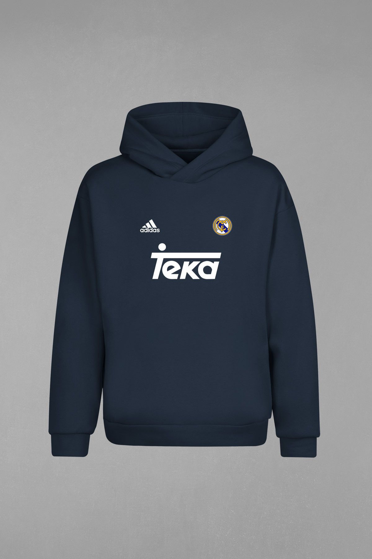 Futbolos Real Madrid Nostalgia Printed Navy Blue Men s Hooded