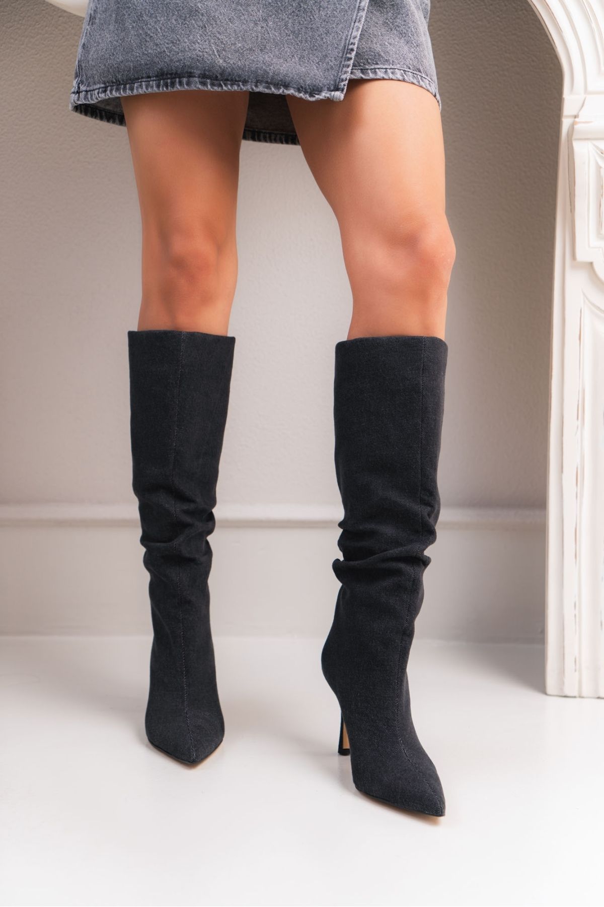 Denim over the knee boots online