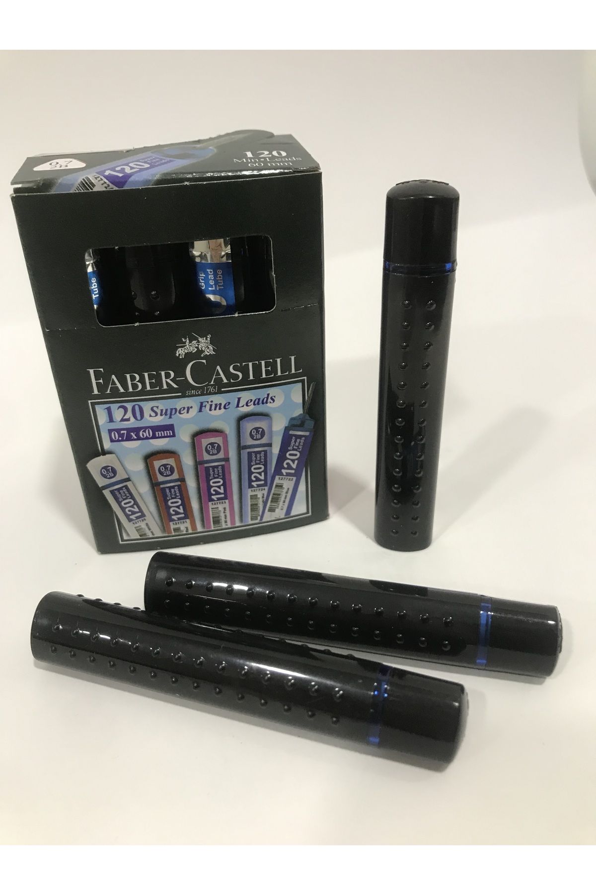 Faber CASTELL -UÇ -120İLK - SİYAH KUTULU -1 DÜZİNE- 12 TÜP- SİYAH F. CASTELL -SİYAH KT - UÇ -120 LİK-KT