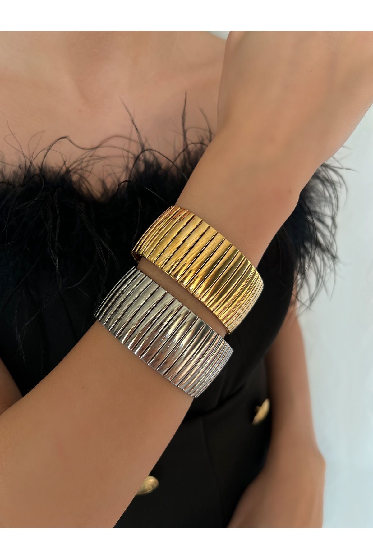 NN JEWELLERY Steel Bracelet with Tarnish Resistant Gold Color Rubber and Nomination Figure 2 YEARS IMPORTER GUARANTEE