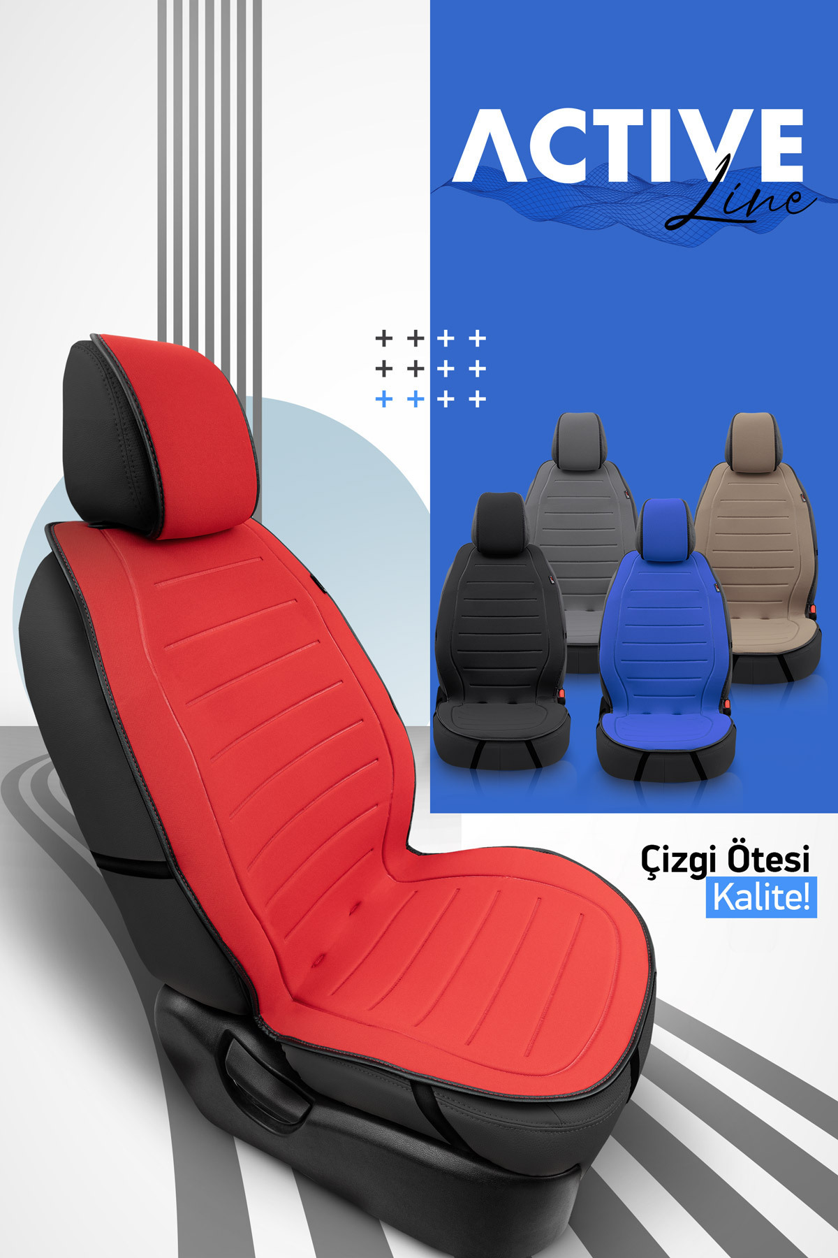 Otom Active Line Design Koruyucu Oto Koltuk Minderi - Kırmızı fotoğrafı 6 (önizleme)