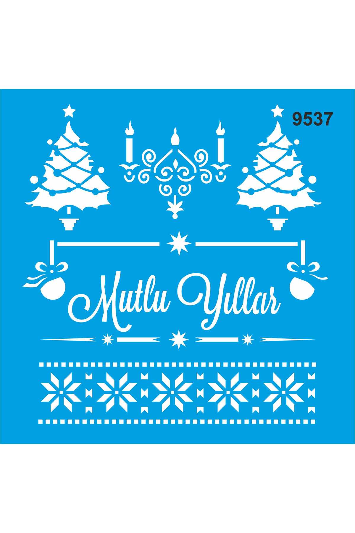 StencilSepeti Mutlu Yllar - Stencil Boyama Şablonu 20x20