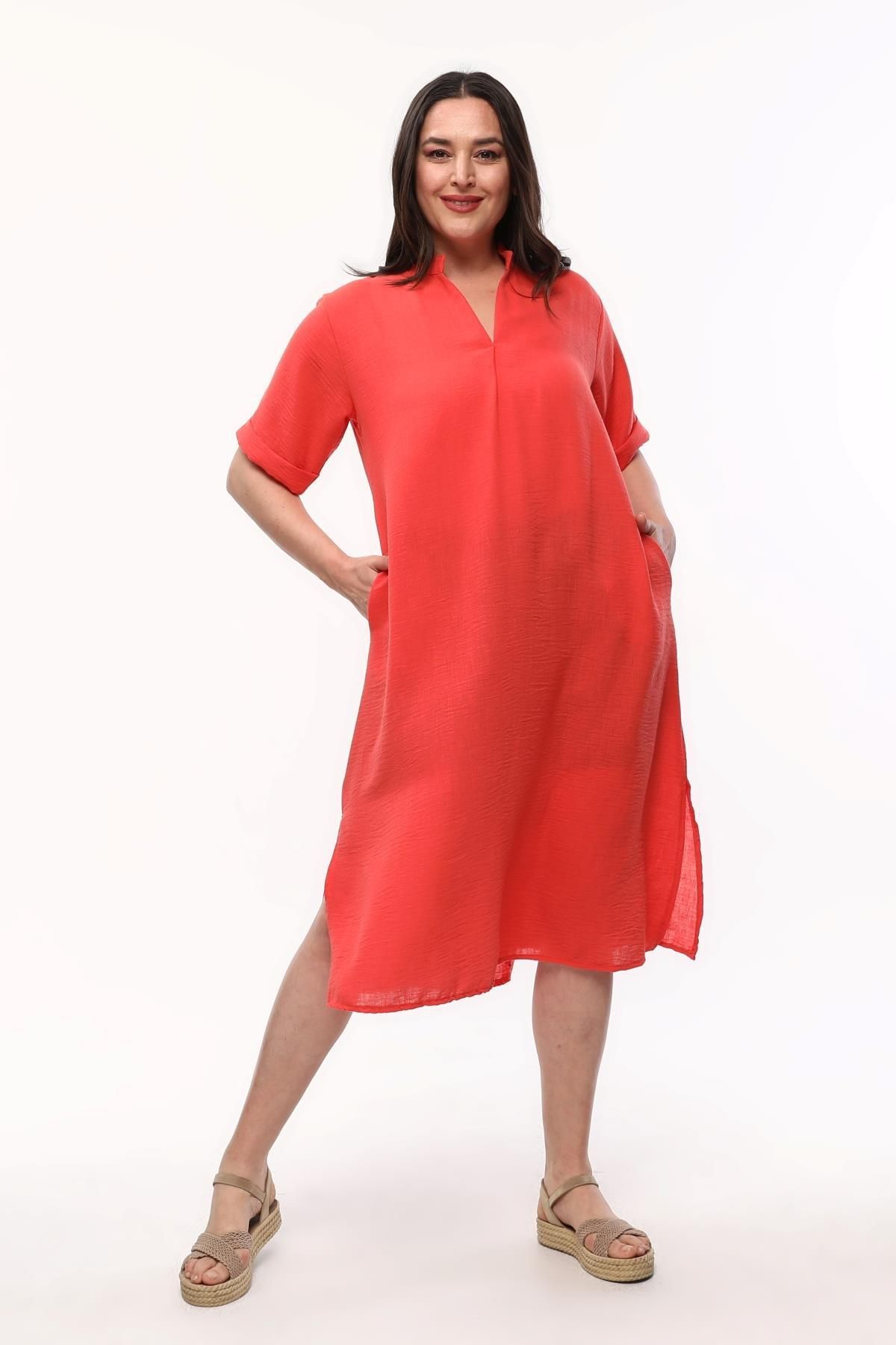 Coral sundress plus store size