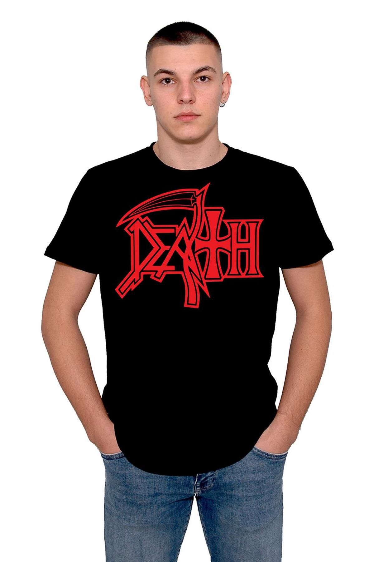 BIGROON Tricou Unisex - Model De Coasă Cu Bandă Death Metal Unisex - L