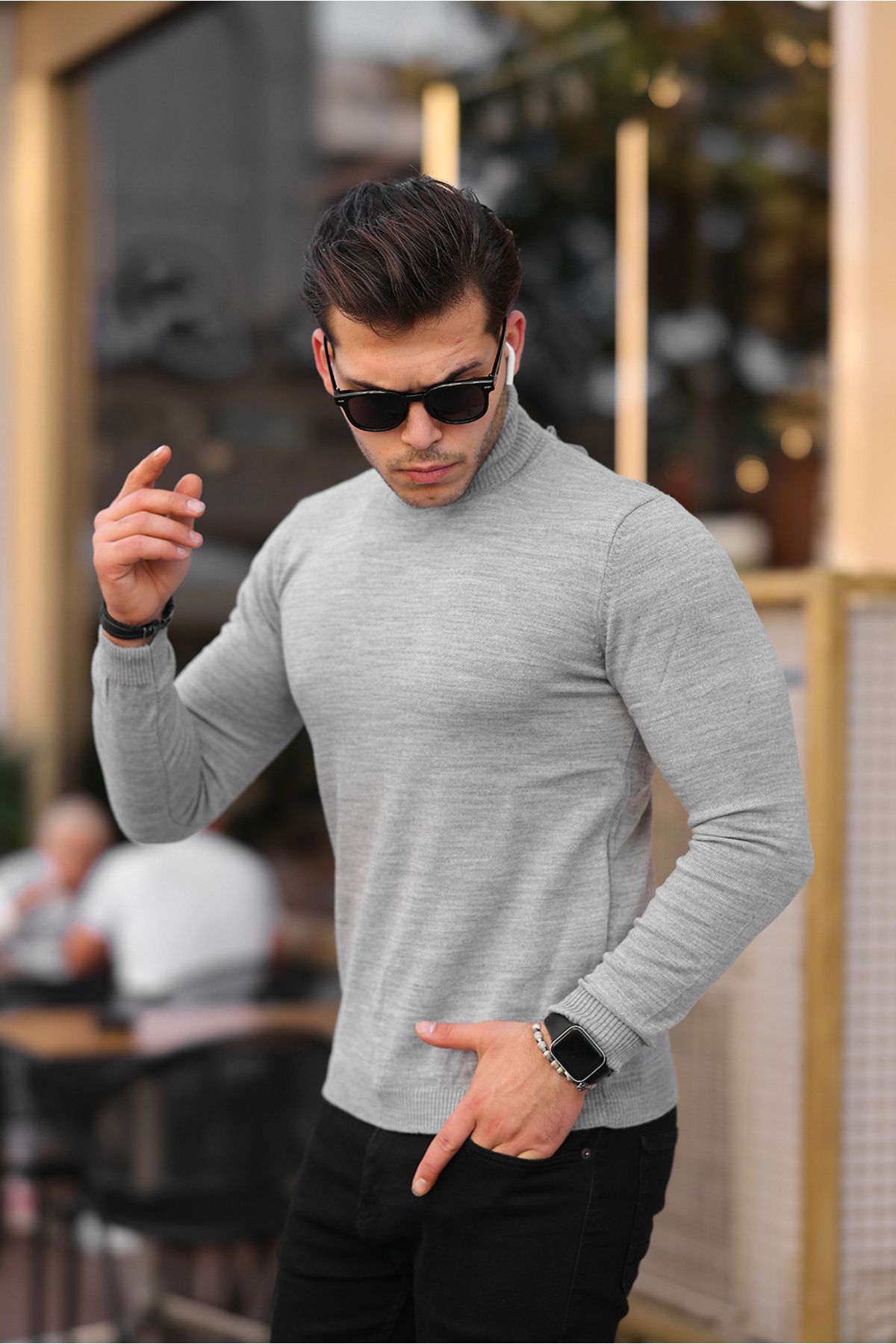 Mens discount slim turtleneck