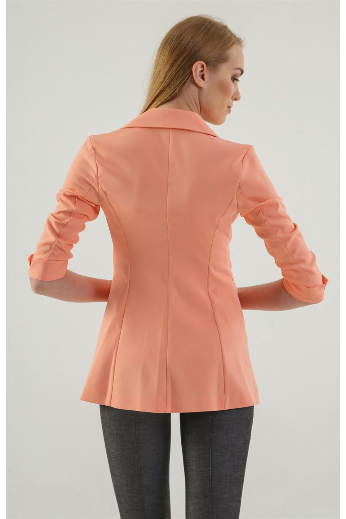 Jument Capri Three quarter Sleeve Decorative Pocket Clasp Office