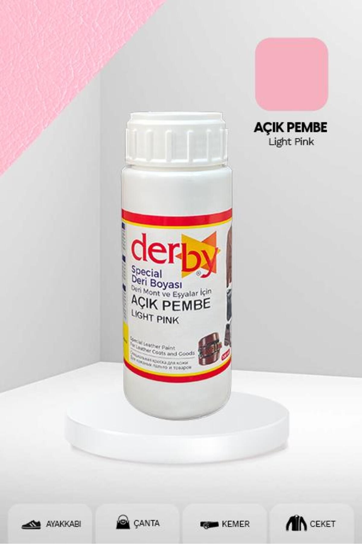 Derby Special Açık Pembe Deri Boyası 100 ml / Mont Eşya Çanta Kemer Cüzdan Ayakkabı Deri Boyası