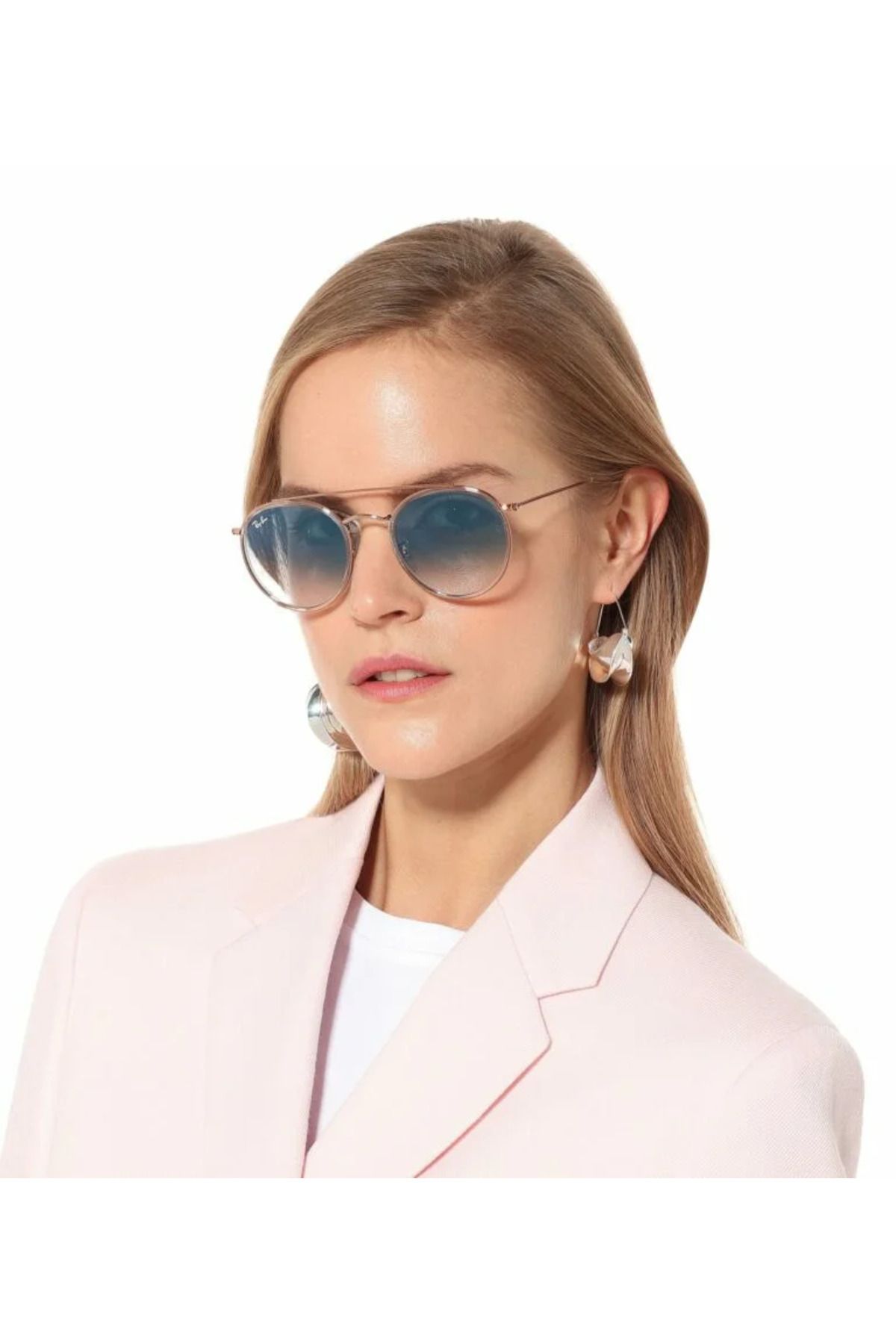 Round double bridge online remix ray ban