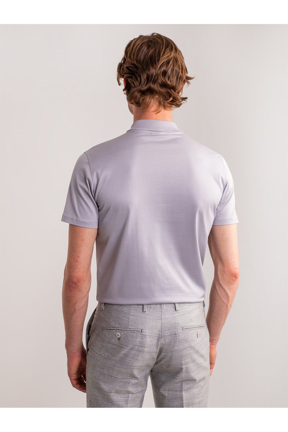 Dufy تی شرت یقه چوگان با تناسب معمولی مردانه خاکستری