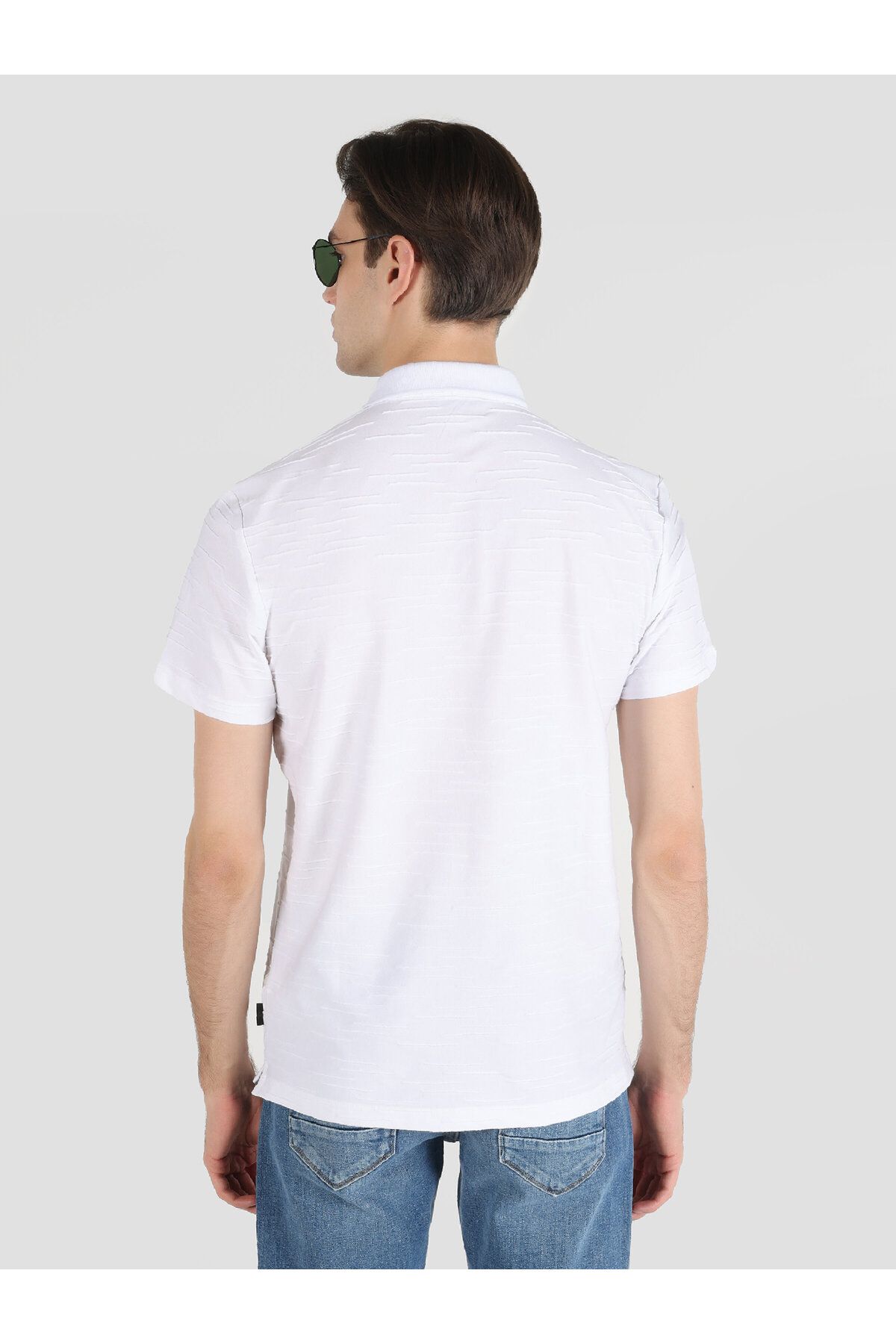 Colin’s تی شرت آستین کوتاه یقه دار مردانه سفید با تناسب معمولی