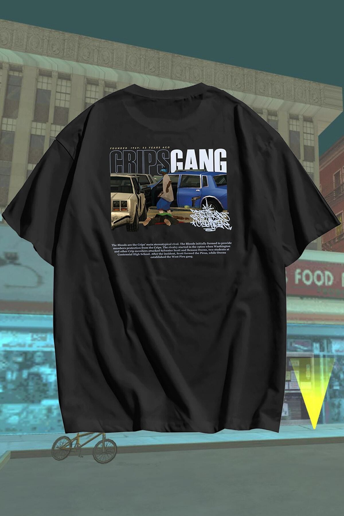 Grove Fashion-Reversible Gta Crips Gang Unisex Oversize T-shirt 2