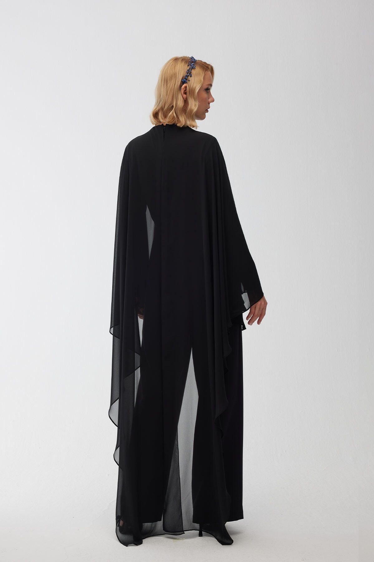 Manuka-Cape Abendkleid Overall Schwarz 8