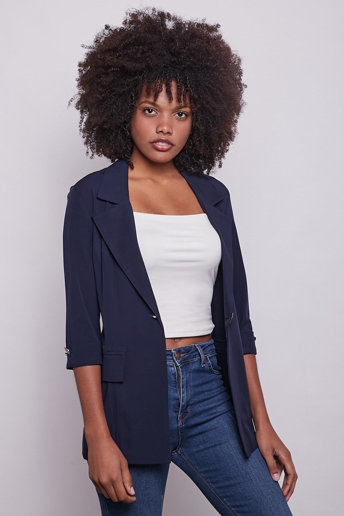 Jument Blazer Metal Button Detailed Stylish Sports Fabric Jacket