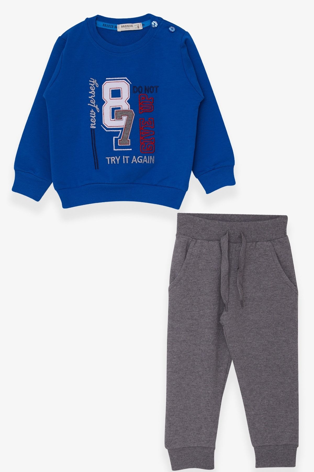 Breeze Boy s Tracksuit Set Saks Blue with Number Embroidery 1.5