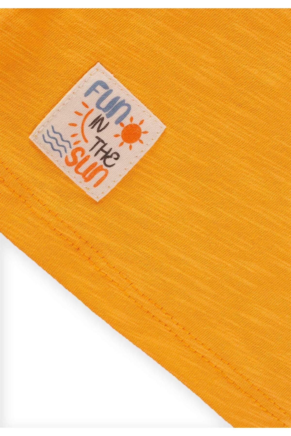 Cigit تی شرت چاپ شده Sunset Vibes سن 2-10 نارنجی