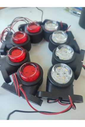 BT LED 10 adet 6+6 LED'li mini takoz LED (kırmızı-beyaz) kamyon TIR aksesuar ...