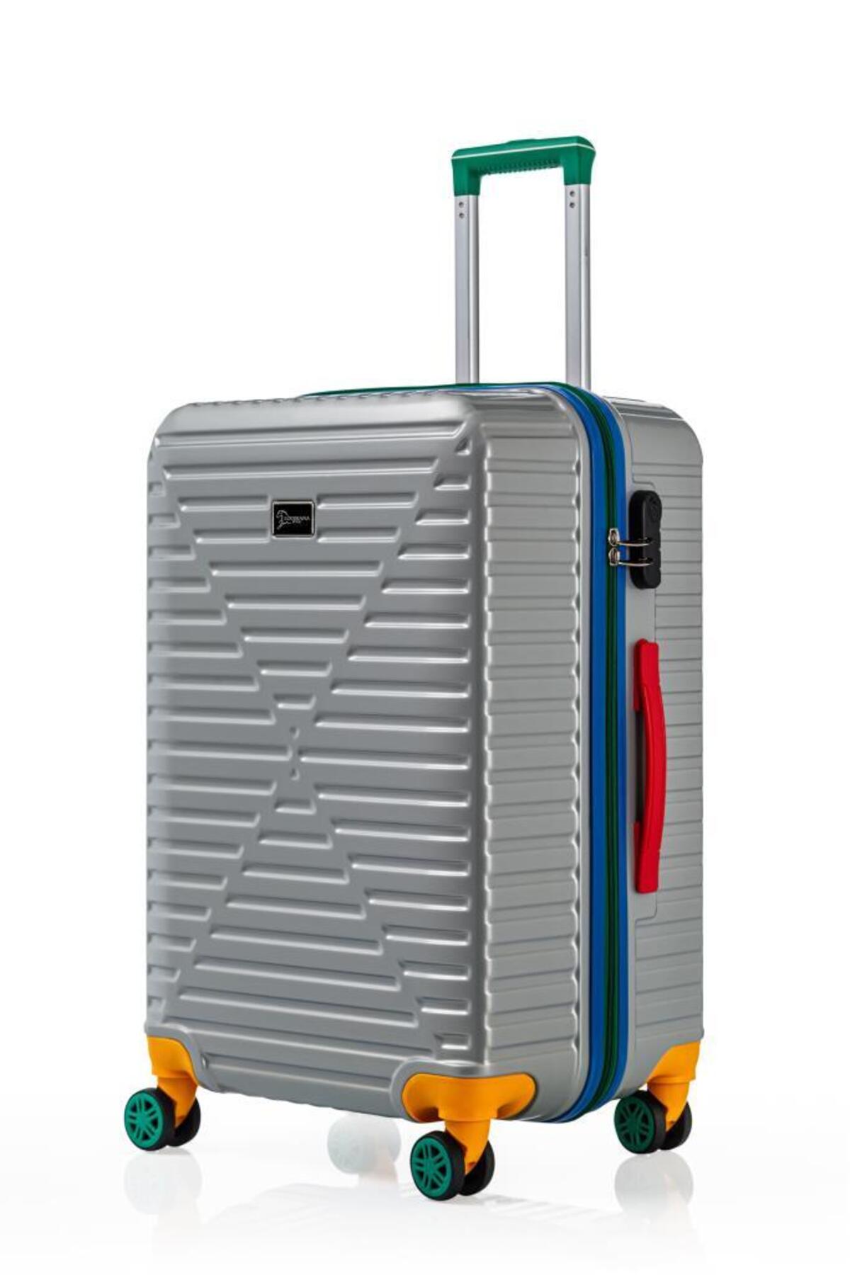 louisiana polo Büyük Boy %100 Polikarbon Valiz 4x2 Teker Gri 1088