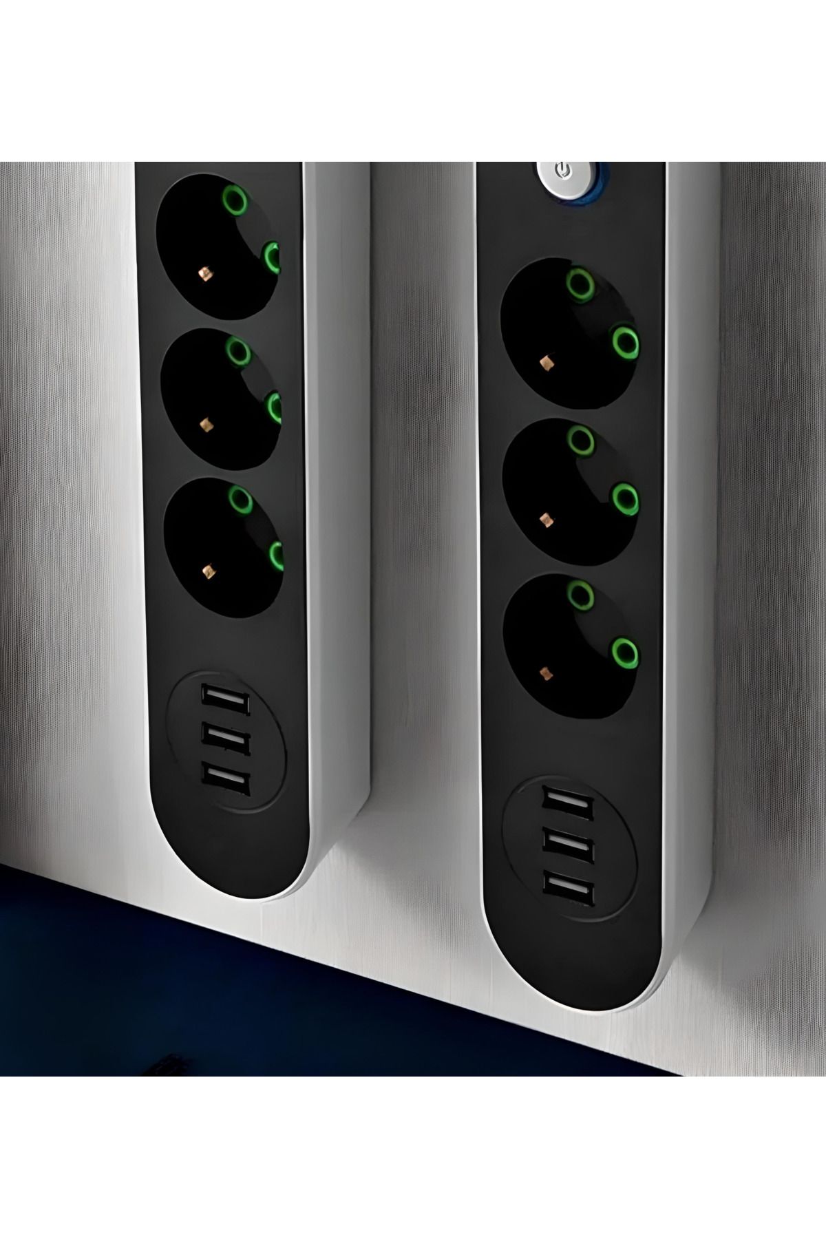 2500w/2mt/3usb Akıllı Grup Priz Termal Akım Korumalı Soket Fiş Güç Anahtarlı Çoklu Uzatma Kablosu
