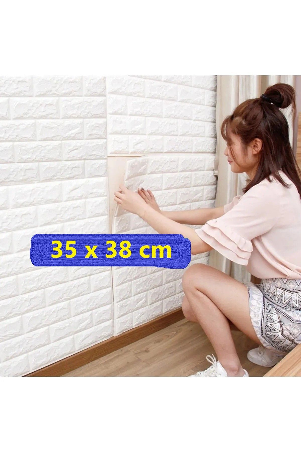 35x38cm Kırık Beyaz Kendinden Yapışkanlı Esnek Duvar Kağıdı Paneli 3d Boyutlu