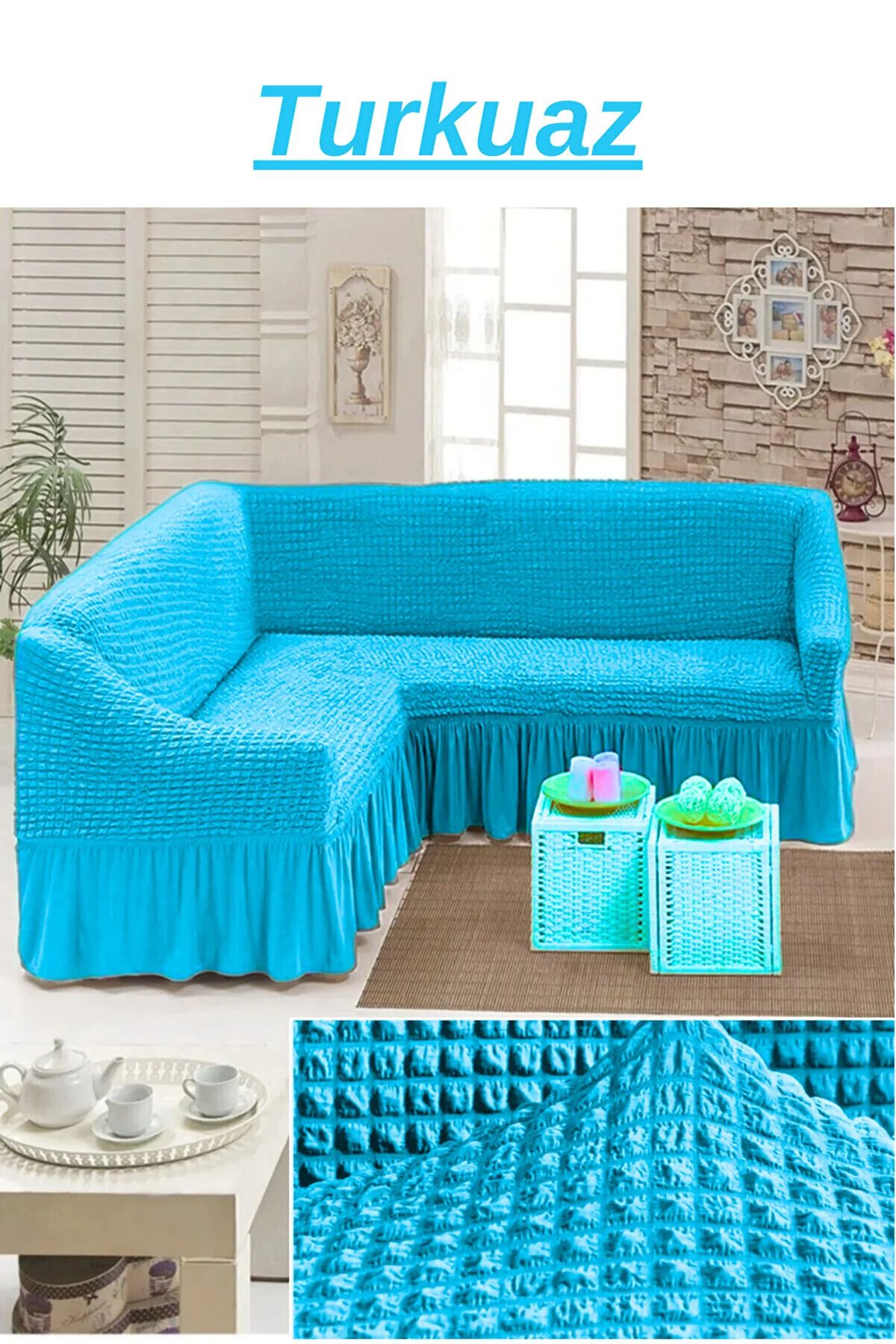 روکش مبل آبی دامن LAR SOFA COVE E BAHAR